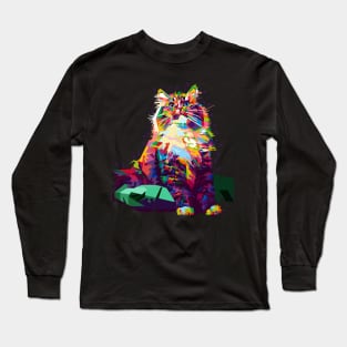 Cat sitting on Pillow Long Sleeve T-Shirt